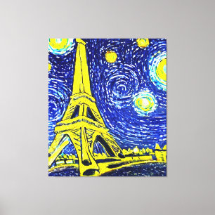 Starry Night Paris Frankrike Canvastryck