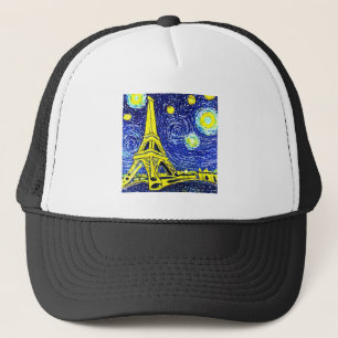 Starry Night Paris Frankrike Keps