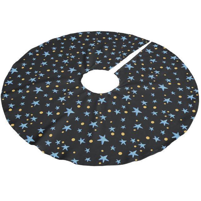 Starry Night Patterned jul Julgransmatta Borstad Polyester (Vinklad)