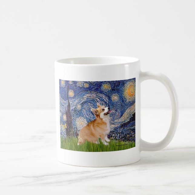 Starry Night - Pembroke Welsh Corgi 7b Kaffemugg (Höger)