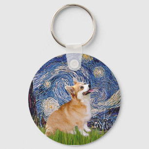 Starry Night - Pembroke Welsh Corgi 7b Nyckelring