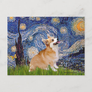 Starry Night - Pembroke Welsh Corgi 7b Vykort