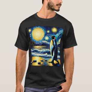 Starry Night Penguin Van Gogh Älskare T Shirt