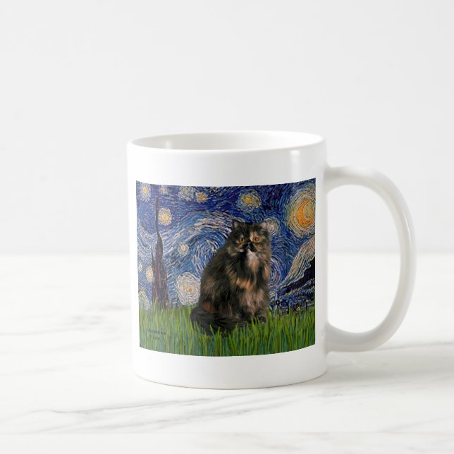 Starry Night - Persian Calico cat Kaffemugg (Höger)