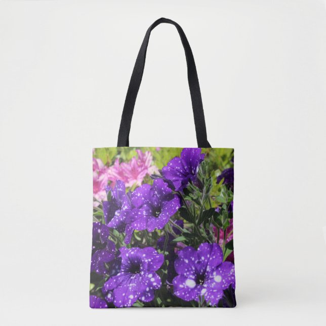 Starry Night Petunia-blomman tobag Tygkasse (Framsida)