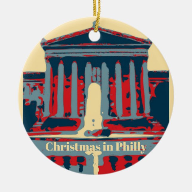 Starry Night Philadelphia, redigera text Ceramic O Julgransprydnad Keramik (Framsidan)