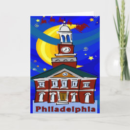 Starry Night Philadelphia Santa Helgkort
