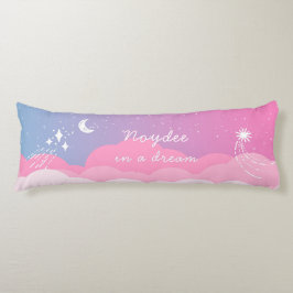 Starry night Pink blue Name and Text Kroppskudde
