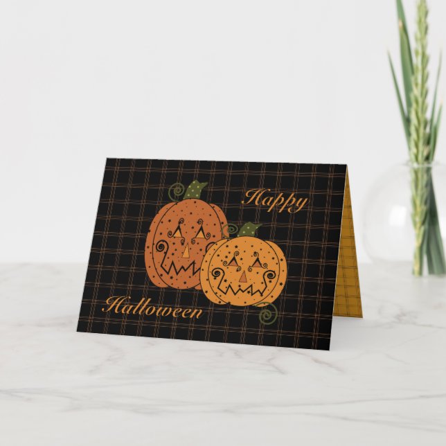 Starry Night Pumpkins Card Kort (Framsida)