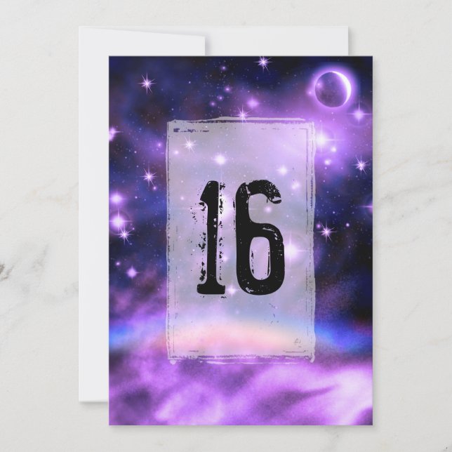 Starry Night Rainbow Fantasy Sweet 16 Birthday Inbjudningar (Framsida)