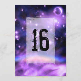 Starry Night Rainbow Fantasy Sweet 16 Birthday Inbjudningar