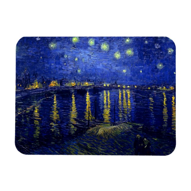 Starry Night Rhone av Van Gogh Magnet (Horisontell)