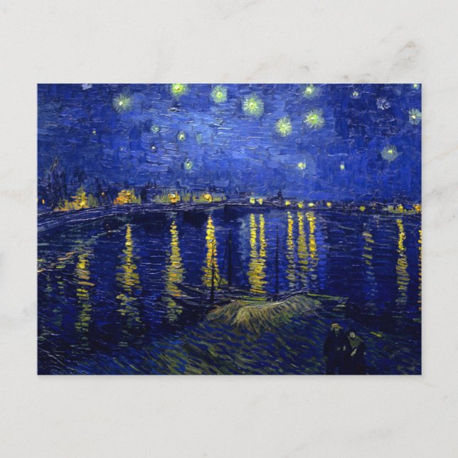 Starry Night Rhone Van Gogh Fine Art Vykort (Framsida)