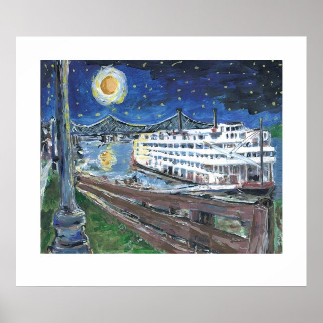 Starry Night Riverboat Poster (Framsidan)