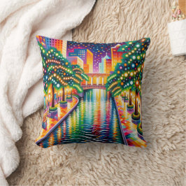 "Starry Night Riverpromenare Firande: San Antonio" Kudde