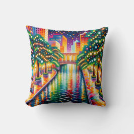 "Starry Night Riverpromenare Firande: San Antonio" Kudde