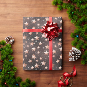 Starry Night Ro Guld & Black Festive Mönster Presentpapper