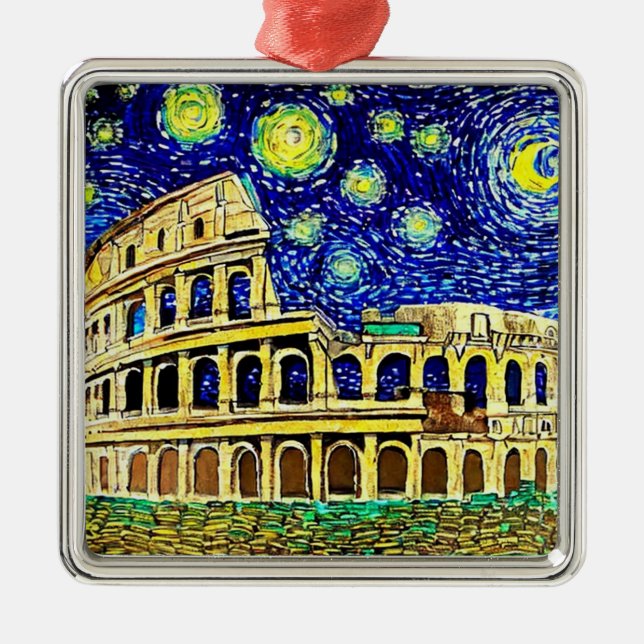 Starry Night Rom Italien Julgransprydnad Metall (Framsidan)