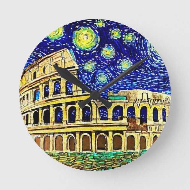 Starry Night Rom Italien Rund Klocka (Framsida)