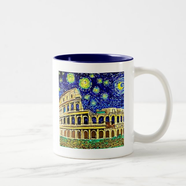 Starry Night Rom Italien Två-Tonad Mugg (Höger)