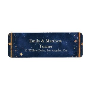 Starry Night Romantik Bröllop Returadress Etikett