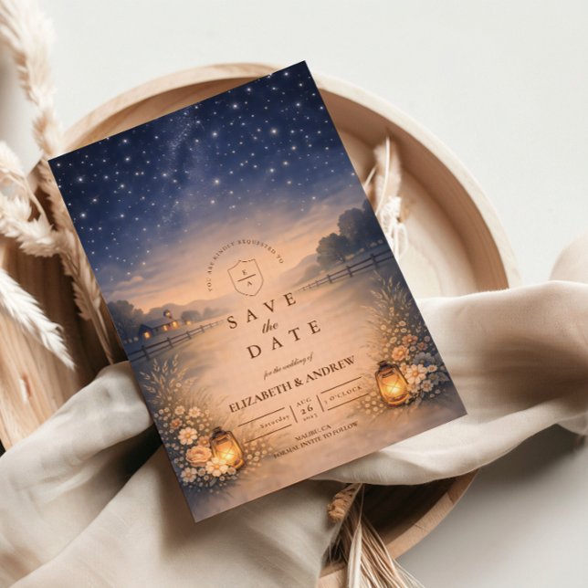 Starry Night Rustic Meadow Wedding Spara Datumet (Skapare uppladdad)