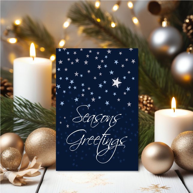 Starry Night Säsonhälsningars Kort (Starry Night Seasons Greeting Card - Modern Art by City Mouse Art)