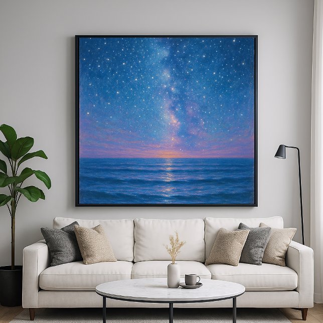 Starry Night Seascape - Pastel Painting Style Poster (Skapare uppladdad)