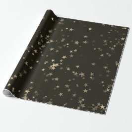 Starry Night Sepia Brown Forest Guld Confetti Presentpapper