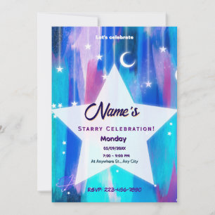 Starry Night Shooting Star Inbjudningar