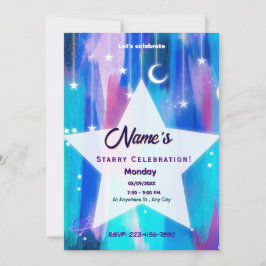 Starry Night Shooting Star Inbjudningar