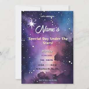 Starry Night Shooting Star Inbjudningar
