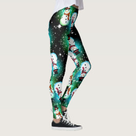 Starry Night Snögubbe jul Leggings