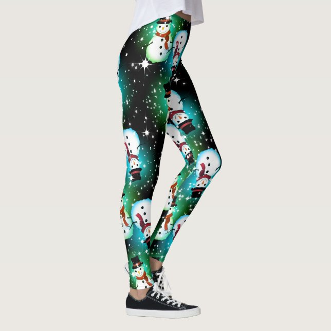 Starry Night Snögubbe jul Leggings (Höger)