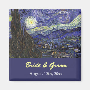 Starry Night. Spara datumet bröllop. Magnet