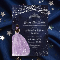 Starry Night Star Lila Quinceañera Spara datum