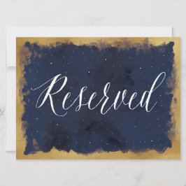Starry Night Stars Celestial Bröllop Reserved Sign Inbjudningar