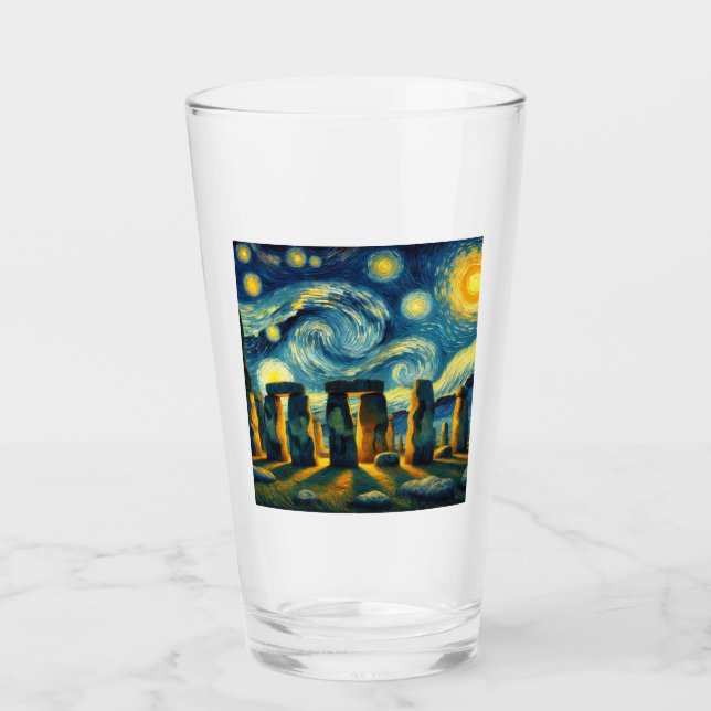 Starry Night Stonehenge Glaskopp (Framsida)