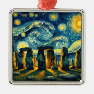 Starry Night Stonehenge Julgransprydnad Metall