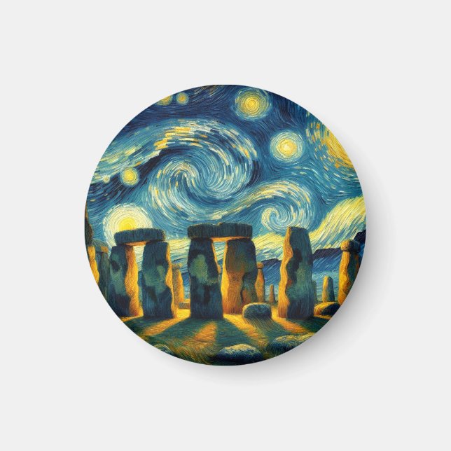 Starry Night Stonehenge Magnet (Framsidan)