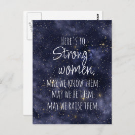 Starry Night Strong Women Motivational Postcard Vykort