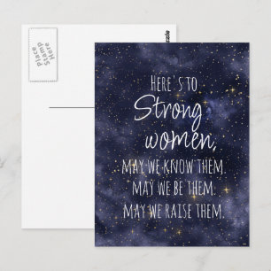 Starry Night Strong Women Motivational Postcard Vykort