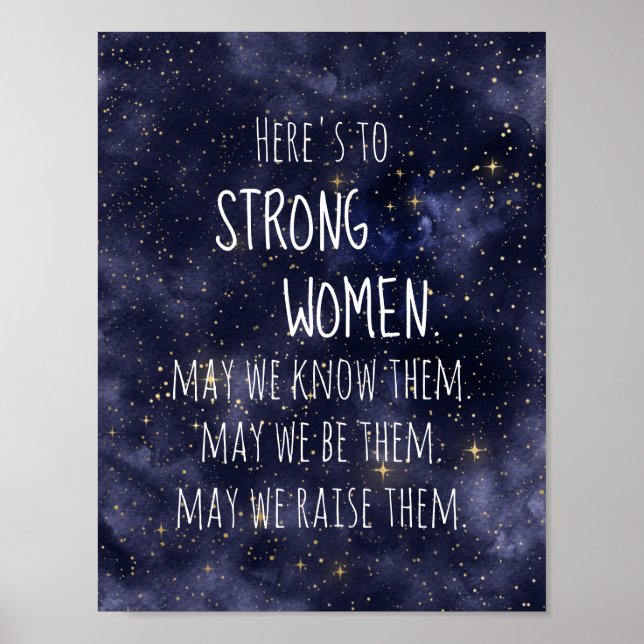 Starry Night Strong Women Motivational Poster (Framsidan)