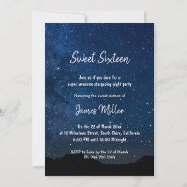 Starry Night Sweet sixteen Boys nattinbjudan Inbjudningar