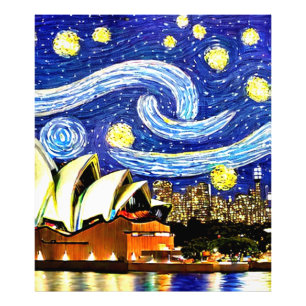 Starry Night Sydney Australia Opera House Fototryck