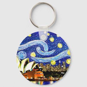 Starry Night Sydney Australia Opera House Nyckelring