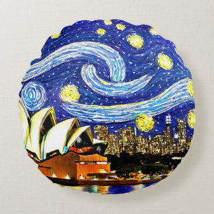 Starry Night Sydney Australia Opera House Rund Kudde
