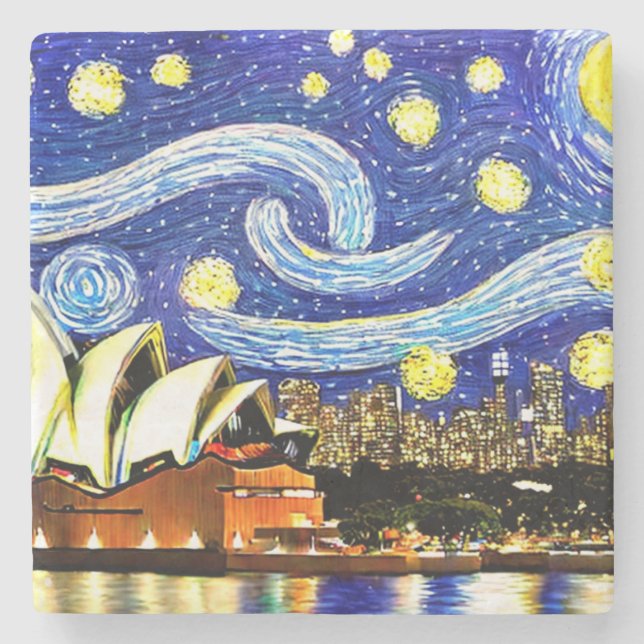 Starry Night Sydney Australia Opera House Stenunderlägg (Framsidan)