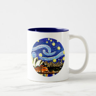 Starry Night Sydney Australia Opera House Två-Tonad Mugg