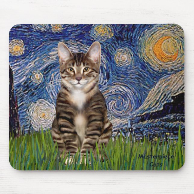 Starry Night - Tabby Tiger cat 30 Musmatta (Framsidan)